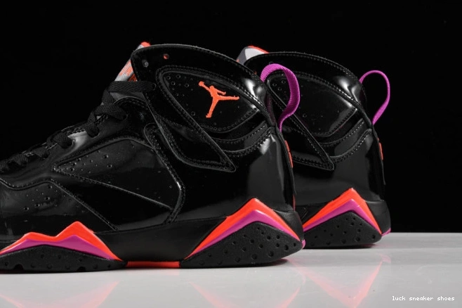 Rep LUCY 313358-006 Jordan Air 7 Black Patent Retro 0823